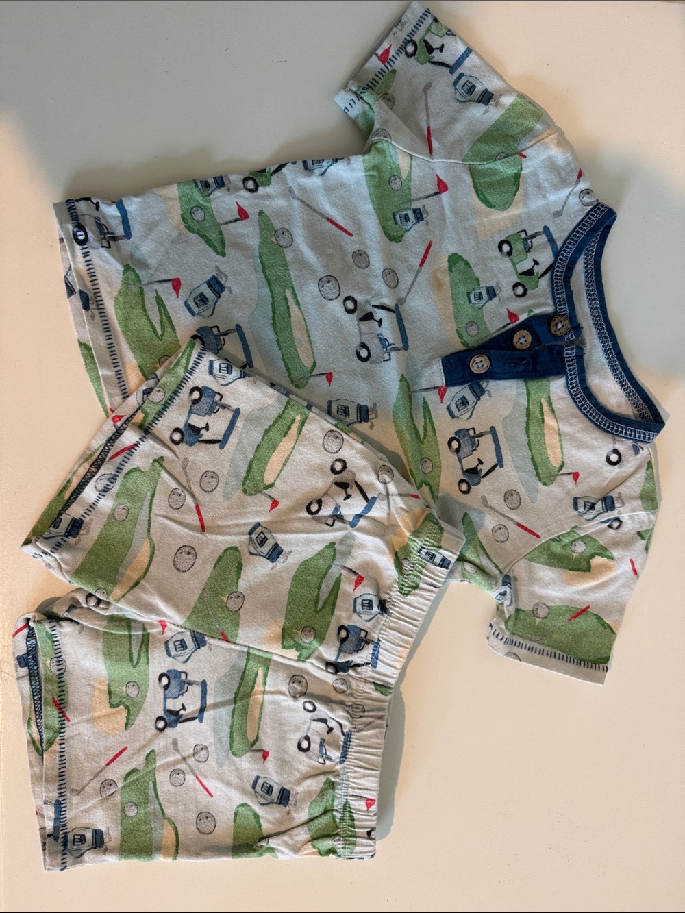 Mudpie Baby Golf Print Short Set Pajamas